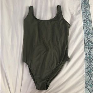 olive green one piece bathing suit